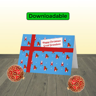 Cartão De Festividades Excelente Vovô - Pacote de Natal azul