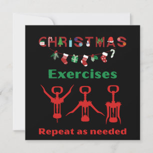 Cartão De Festividades Exercícios De Natal Engraçados Repetem-Se Conforme