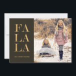 Cartão De Festividades Fa la 4 Photo Collage Rustic Holiday Flat Card<br><div class="desc">Fa la Holiday Cartão com fotos. Destaque 4 fotos - uma na frente e três na parte traseira. Com a Saudação de Natal: "Cartões de natal! Com muitos votos de boas-vindas para o Natal e o próximo ano". Você pode alterar esta mensagem se escolher. Na moda, mas simples e rústico...</div>