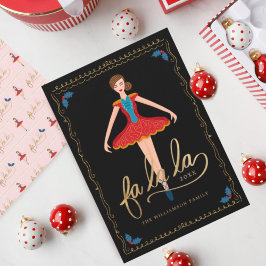 Cartão De Festividades Fa La Christmas Nutcracker Balé Dancer Black