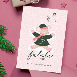 Cartão De Festividades Fa La Fun Cuja Floresta De inverno Neve Do Rato De