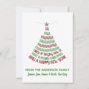 Cartão De Festividades Fa La La La La La Natal Tree Humor Holiday