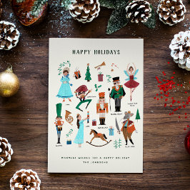 Cartão De Festividades Fa La La Natal Bailarino do Ballet Quebra-Nozes