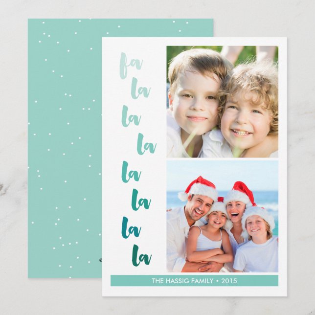 Cartão De Festividades Fa la la ombre Natal Férias (Frente/Verso)