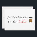 Cartão De Festividades Fa la latte Funny Cafe Holiday Card<br><div class="desc">Adicione um esboço de personalidade ao seu cartão de férias. Design simples e humorística com "Fa la la la la la la latte",  seus clientes entenderão e apreciarão. Personalize com o nome da sua cafeteria.</div>
