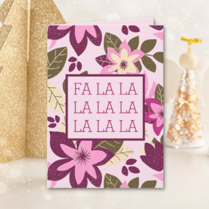Cartão De Festividades Fa La Modern Botânica Floral Natal
