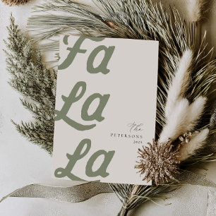 Cartão De Festividades Fa La Modern Green Xadrez Family Christmas