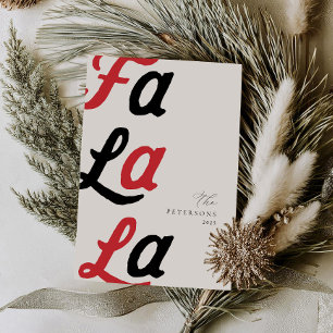 Cartão De Festividades Fa La Modern Red Retro Xadrez Natal