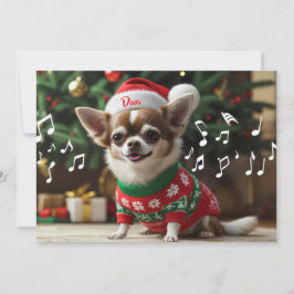 Cartão De Festividades Fa La Singing Chihuahua Personalizado