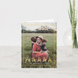 Cartão De Festividades Fa Vermelha e Dourada La La La La Snowy Natal