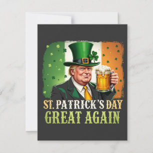 Cartão De Festividades Faça o St. Patrick's Great Novamente Trump Irlandê