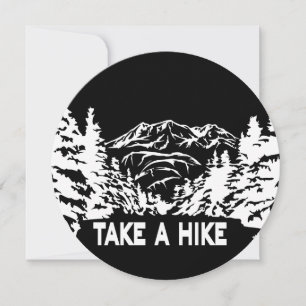 Cartão De Festividades Faça uma citação de Hike, paisagem monocromática d