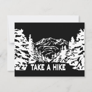 Cartão De Festividades Faça uma citação de Hike, paisagem monocromática d