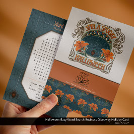 Cartão De Festividades Fácil Busca do Word no Halloween Imprimível