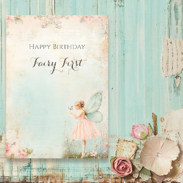 Cartão De Festividades Fada de flores Aniversário