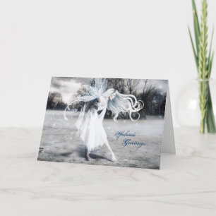 Cartão De Festividades Fada de inverno Yule