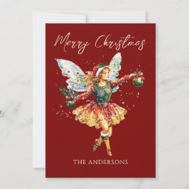 Cartão De Festividades Fada Férias Vintage Fofo Férias 