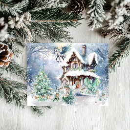 Cartão De Festividades Fada Mágica e Caprichosa de Natal