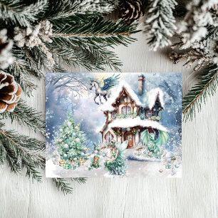Cartão De Festividades Fada Mágica e Caprichosa de Natal