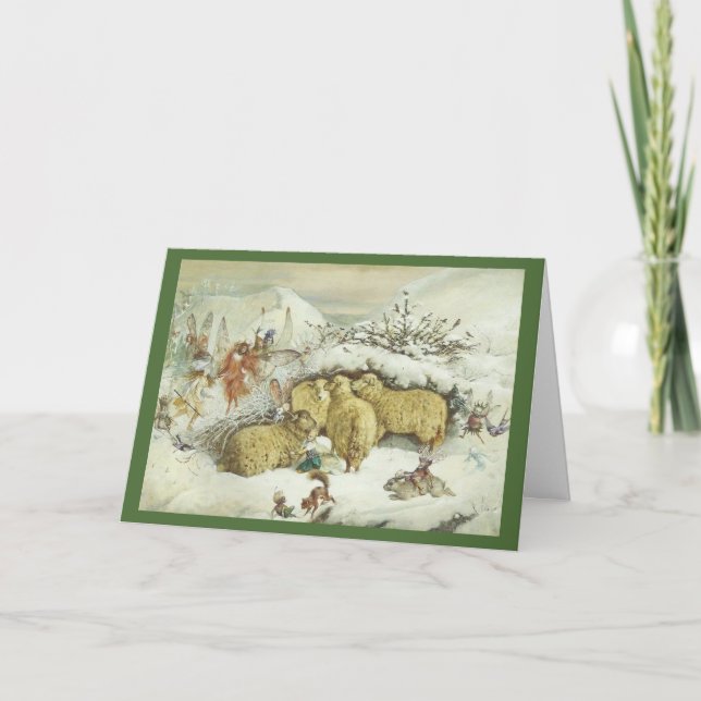 Cartão De Festividades Fadas do Natal (Frente)