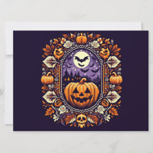 Cartão De Festividades Fair Isle/Colorwork Vintage Halloween/outono