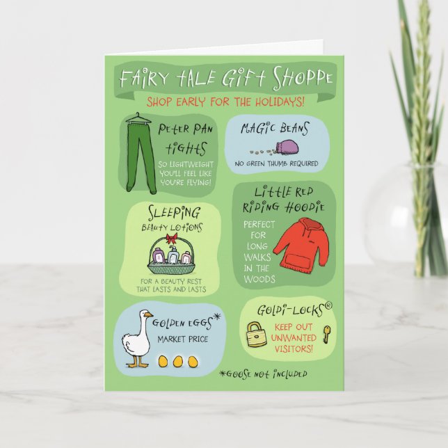 Cartão De Festividades Fairy Tale Gift Shoppe Engraçado Natal Xmas (Frente)
