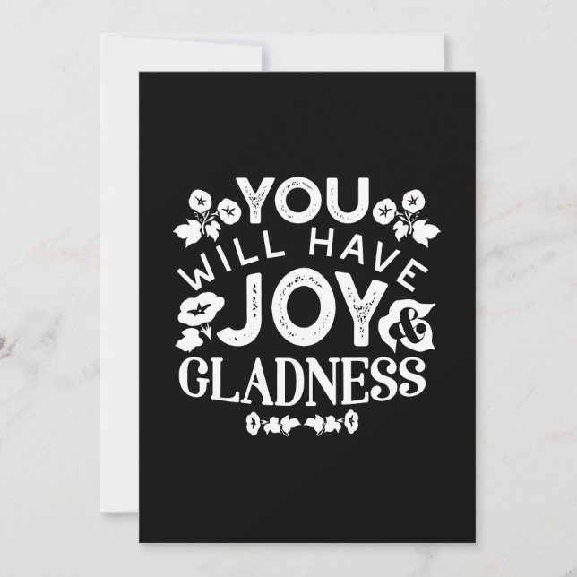 Cartão De Festividades Faith and Happiness – Joy and Gladness Quotes (Frente)