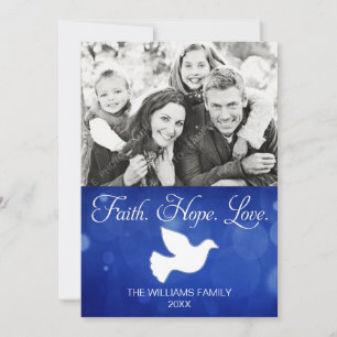 Cartão De Festividades Faith Hope Love Christmas Dove Photo Card