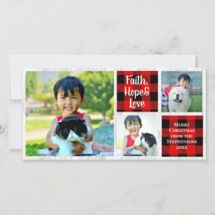 Cartão De Festividades Faith Hope Love Country Bloqueia o Natal