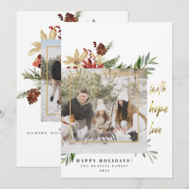 Cartão De Festividades Faith Hope Love Elegante Duas Imagens