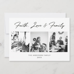 Cartão De Festividades Faith Love Family. Script de Natal Religioso