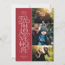 Cartão De Festividades Faith Love Hope Multi Photo Holiday Card