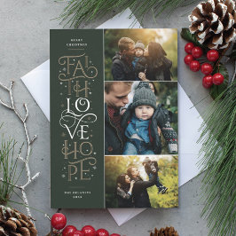 Cartão De Festividades Faith Love Hope Multi Photo Holiday Card
