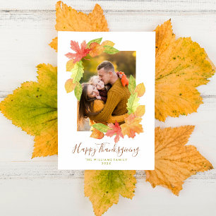 Cartão De Festividades Fall Colors Thanksgiving Family Photo