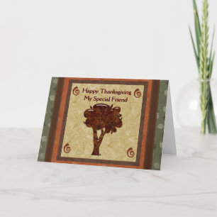 Cartão De Festividades Fall Greetings Tree Leaves Thinking Of You Friend