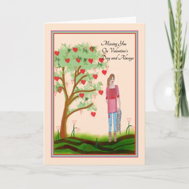 Cartão De Festividades Falta-te no Dia de os namorados Card (Frente)