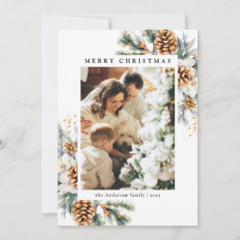 Cartão De Festividades Família 1 Foto Pine Botânica Árvore Preta Natal