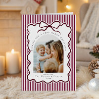 Família Burgundy Coquette Foto de Natal