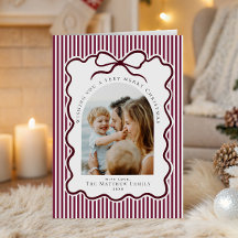 Família Burgundy Coquette Foto de Natal