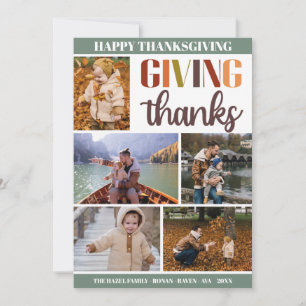 Cartão De Festividades Família Colorida de Ação de Graças Personalizável