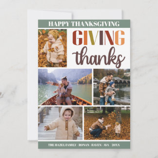 Cartão De Festividades Família Colorida de Ação de Graças Personalizável