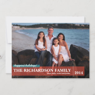Cartão De Festividades Família com Foto Traseira