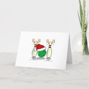 Cartão De Festividades família correspondendo ao boliche de natal do papa