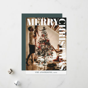 Cartão De Festividades Família da Moda Foto   Natal Verde Escuro