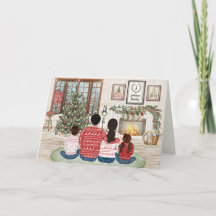 Família de 4 Menina e Menino, Natal em Família ao