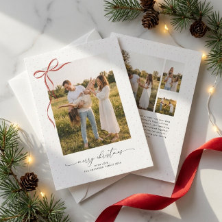 Cartão De Festividades Família de Arco de Script Moderno 4 Fotos Orçament