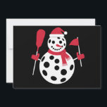 Cartão De Festividades Família de Boneco de Neve com Chapéu de Papai Noel<br><div class="desc">Família de Boneco de Neve com Chapéu de Papai Noel de Natal Correspondência Pickleball Natal</div>