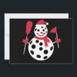Cartão De Festividades Família de Boneco de Neve com Chapéu de Papai Noel<br><div class="desc">Família de Boneco de Neve com Chapéu de Papai Noel de Natal Correspondente de Pickleball de Natal</div>