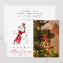 Família de Boneco de Neve em Aquarela Foto Natal