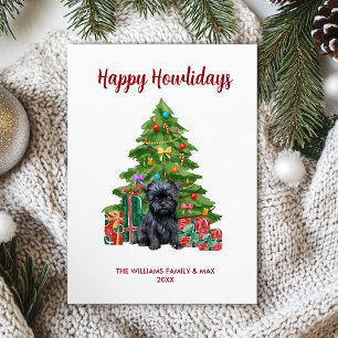 Cartão De Festividades Família de Cães Affenpinscher Natal